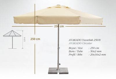 Зонт профессиональный THEUMBRELA SEMSIYE EVI Avocado алюминий, полиэстер бежевый Фото 5