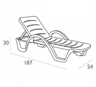 Шезлонг-лежак пластиковый Siesta Garden Havana пластик тик Фото 2