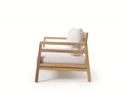 Кресло деревянное с подушками Ethimo Costes тик, акрил натуральный, белый Фото 20