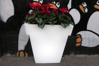 Кашпо пластиковое светящееся SLIDE Il Vaso Lighting полиэтилен белый Фото 4