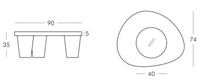 Столик пластиковый журнальный SLIDE Low Lita Table Standard полиэтилен, закаленное стекло Фото 2