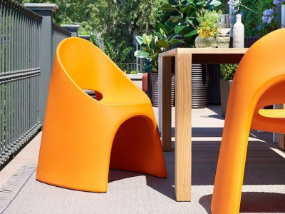 Кресло пластиковое SLIDE Amelie Standard полиэтилен тыквенный оранжевый Фото 4