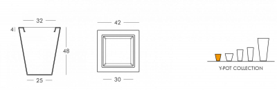 Кашпо пластиковое SLIDE Y-Pot Standard полиэтилен Фото 2