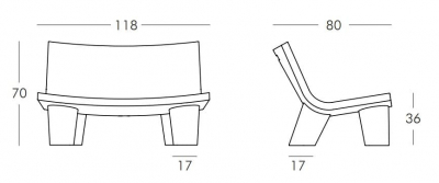 Диван пластиковый двухместный SLIDE Low Lita Love Standard полиэтилен Фото 2