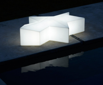 Пуф пластиковый светящийся SLIDE Glace Lighting IN полиэтилен белый Фото 4