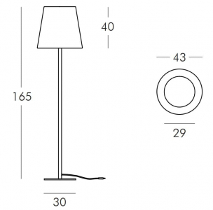 Торшер пластиковый SLIDE Ali Baba Steel Lighting сталь, полиэтилен белый Фото 2