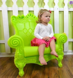 Кресло пластиковое детское SLIDE Little Queen Of Love Standard полиэтилен лаймовый зеленый Фото 5