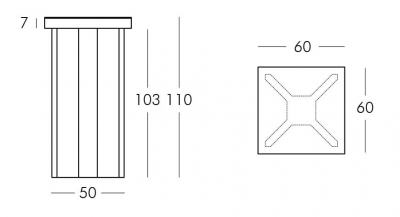 Стол барный светящийся SLIDE X2 Lighting полиэтилен белый Фото 2