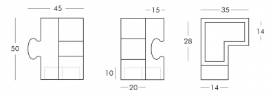 Светильник пластиковый Пазл SLIDE Puzzle Corner Lighting полиэтилен белый Фото 2
