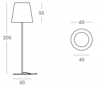 Торшер пластиковый SLIDE Ali Baba Steel Lighting сталь, полиэтилен белый Фото 2