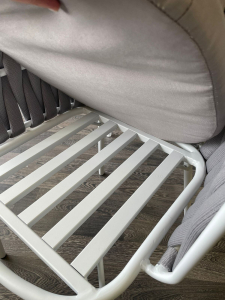Кресло плетеное с подушкой Tagliamento Roma алюминий, полиэстер, акрил белый, светло-серый Фото 6