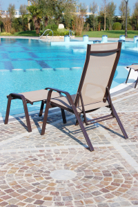 Кресло-шезлонг с подставкой для ног Magnani Cruise алюминий, текстилен Фото 4