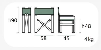 Кресло текстиленовое складное Magnani Horeca алюминий, текстилен Фото 2