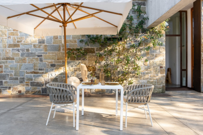 Зонт профессиональный 3х3 м Scolaro Palladio Standard дерево ироко, акрил натуральный, слоновая кость Фото 12