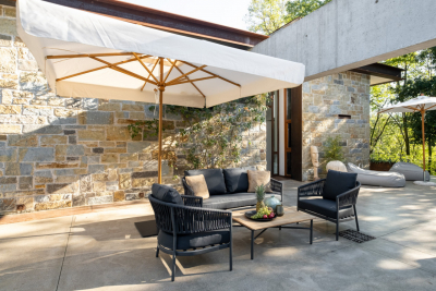 Зонт профессиональный 3х4 м Scolaro Palladio Standard дерево ироко, акрил натуральный, слоновая кость Фото 9