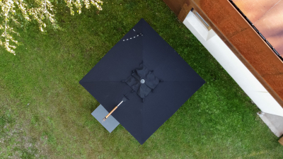 Зонт профессиональный Scolaro Astro Timber алюминий, акрил имитация ироко, черный Фото 13