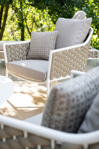 Комплект лаунж мебели Grattoni Panama алюминий, роуп, текстилен белый, бежевый, шампанское Фото 7