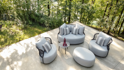 Комплект мягкой мебели Grattoni Ibiza алюминий, роуп, акрил черный, темно-серый Фото 8