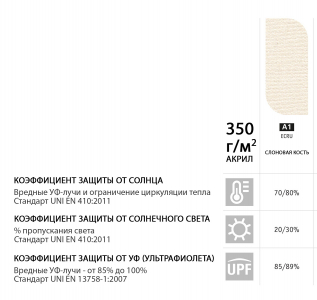Зонт профессиональный Ø3 м Scolaro Palladio Standard дерево ироко, акрил натуральный, слоновая кость Фото 3