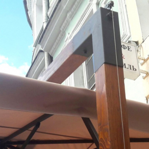 Зонт профессиональный KUPAVNA Консольный лиственница, металл, ткань оксфорд бежевый Фото 7