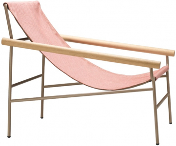 Кресло лаунж металлическое Scab Design Dress Code Smart Indoor сталь, дуб, ткань sunbrella тортора, розовый Фото 1