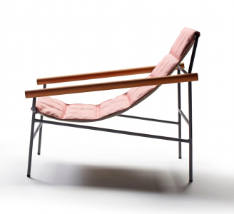 Кресло лаунж металлическое Scab Design Dress Code Glam Outdoor сталь, ироко, ткань sunbrella антрацит, розовый Фото 4