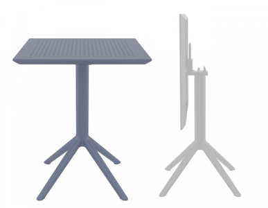Стол пластиковый складной Siesta Contract Sky Folding Table 60 сталь, пластик темно-серый Фото 1