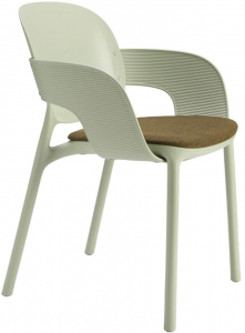 Кресло пластиковое с обивкой Scab Design Hug технополимер, акрил зеленый шалфей Фото 1