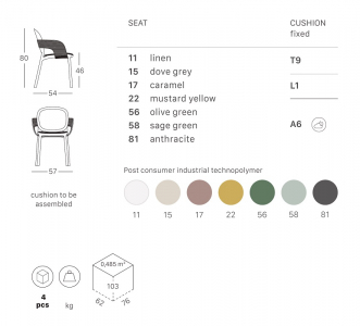 Кресло пластиковое с обивкой Scab Design Hug технополимер, акрил зеленый шалфей Фото 2
