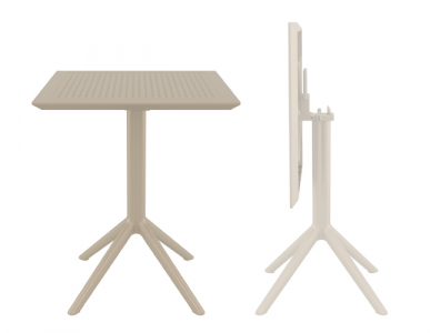 Стол пластиковый складной Siesta Contract Sky Folding Table 60 сталь, пластик бежевый Фото 1