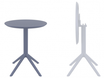 Стол пластиковый складной Siesta Contract Sky Folding Table Ø60 сталь, пластик темно-серый Фото 1
