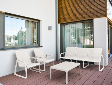 Кресло пластиковое Siesta Contract Pacific Lounge стеклопластик, текстилен белый Фото 12