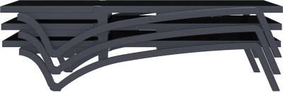 Шезлонг-лежак пластиковый Siesta Contract Pacific стеклопластик, текстилен черный, темно-серый Фото 10