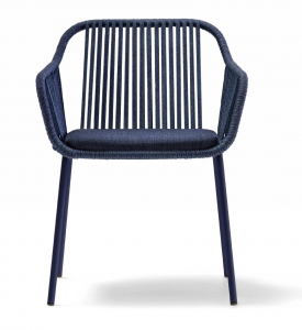 Кресло плетеное с подушкой PEDRALI Babila Twist сталь, роуп, ткань синий Фото 8