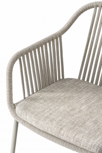 Кресло плетеное с подушкой PEDRALI Babila Twist сталь, роуп, ткань бежевый Фото 8