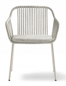 Кресло плетеное с подушкой PEDRALI Babila Twist сталь, роуп, ткань бежевый Фото 6