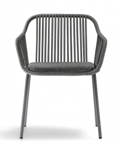 Кресло плетеное с подушкой PEDRALI Babila Twist сталь, роуп, ткань антрацит Фото 7