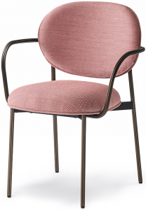 Кресло с обивкой PEDRALI Blume сталь, алюминий, ткань матовая бронза, розовый Фото 1