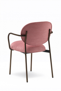 Кресло с обивкой PEDRALI Blume сталь, алюминий, ткань матовая бронза, розовый Фото 5