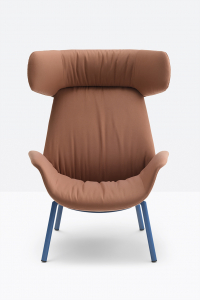 Кресло мягкое с подголовником PEDRALI Ila сталь, ткань оранжевый Фото 16