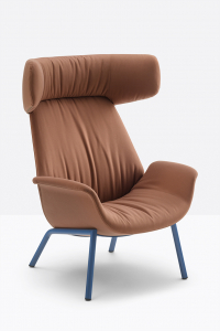Кресло мягкое с подголовником PEDRALI Ila сталь, ткань оранжевый Фото 17