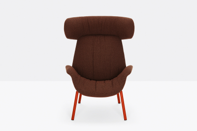 Кресло мягкое с подголовником PEDRALI Ila сталь, ткань оранжевый Фото 21