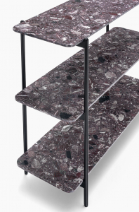 Стеллаж книжный PEDRALI Blume System алюминий, сталь, композитный мрамор черный Фото 4