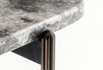 Столик кофейный PEDRALI Blume алюминий, сталь, искусственный камень серебристый, серый мрамор Фото 7