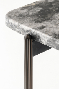 Столик кофейный PEDRALI Blume алюминий, сталь, искусственный камень серебристый, серый мрамор Фото 12