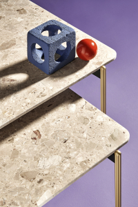 Столик кофейный PEDRALI Blume алюминий, сталь, искусственный камень серебристый, серый мрамор Фото 9