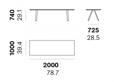 Стол керамический обеденный PEDRALI Arki-Table сталь, алюминий, керамика бежевый, белый Фото 2