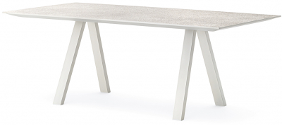 Стол керамический обеденный PEDRALI Arki-Table Outdoor сталь, алюминий, керамика бежевый, белый Фото 1