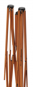 Зонт профессиональный двухкупольный 3.5х7.5 м Scolaro Galaxia Dual T Timber алюминий, акрил имитация ироко, серебристо-серый Фото 6