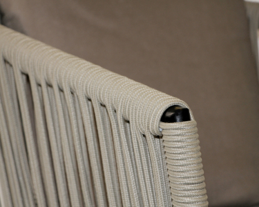 Кресло плетеное с подушками Tagliamento Palermo алюминий, роуп, акрил антрацит, светло-коричневый Фото 8
